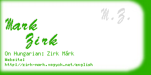 mark zirk business card